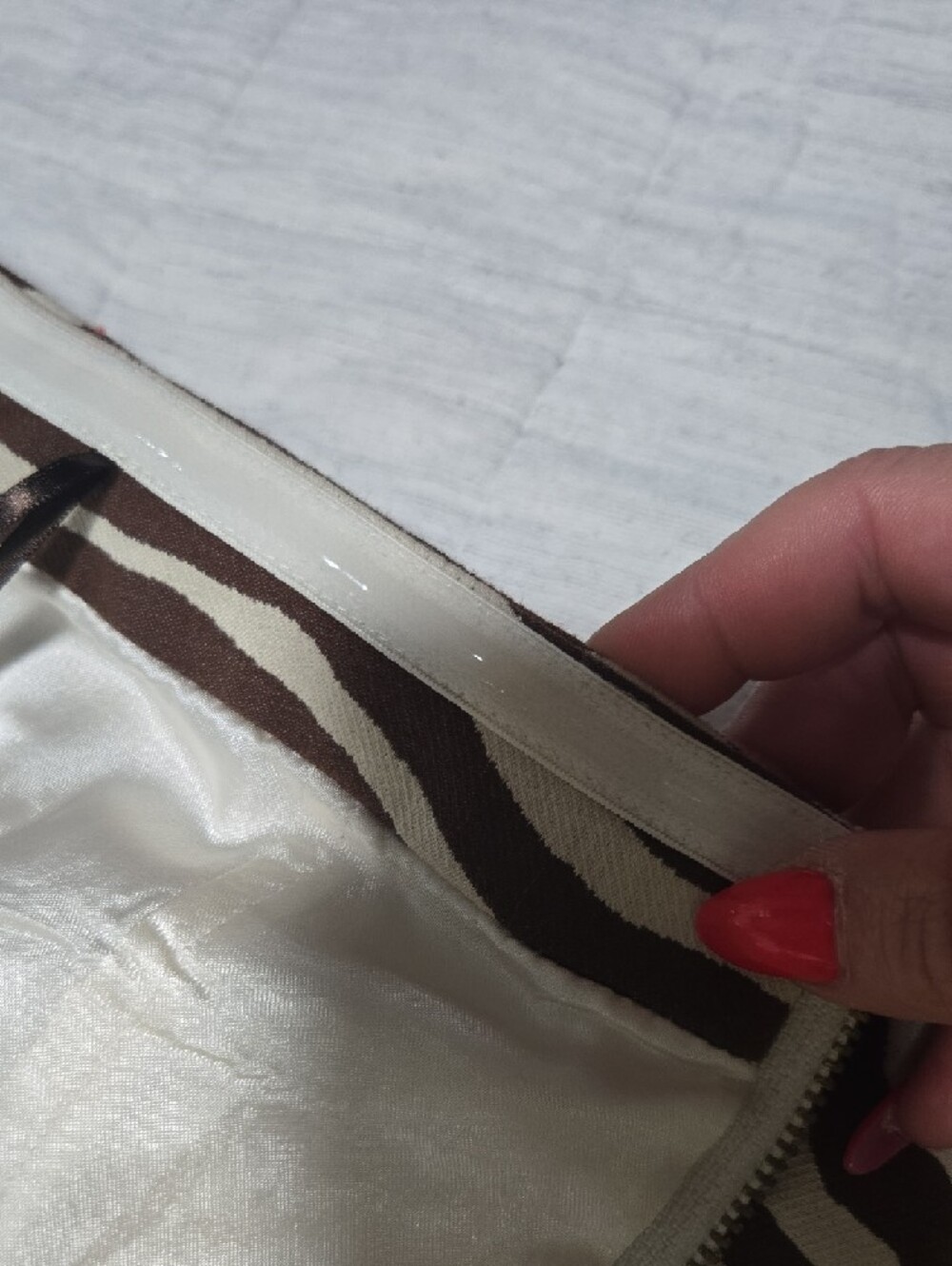 kate spade Strapless Zebra-Print Dress in Brown and Cream - Picture 8 of 16